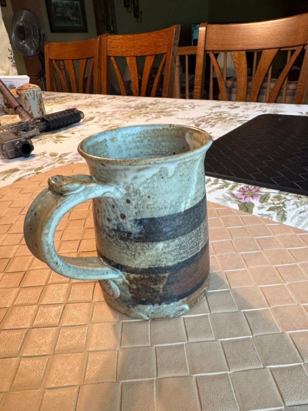 Zappa Pottery Cup, Handmade Stoneware Cup Boulder Colorado Holds 14 oz Signed